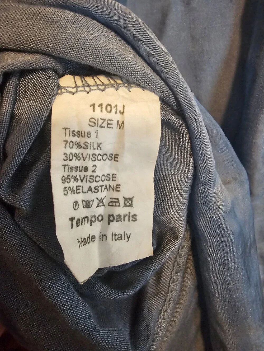 Tempo Paris Silk Blend Peasant Blouse — Size Medium